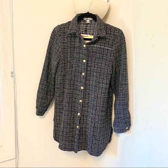 Tweed Shirt Dress with Gold Buttons - Picture 3 of 4